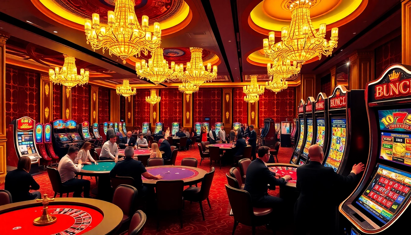 Engage with the excitement at a meilleur casino en ligne featuring vibrant gaming tables and players winning.