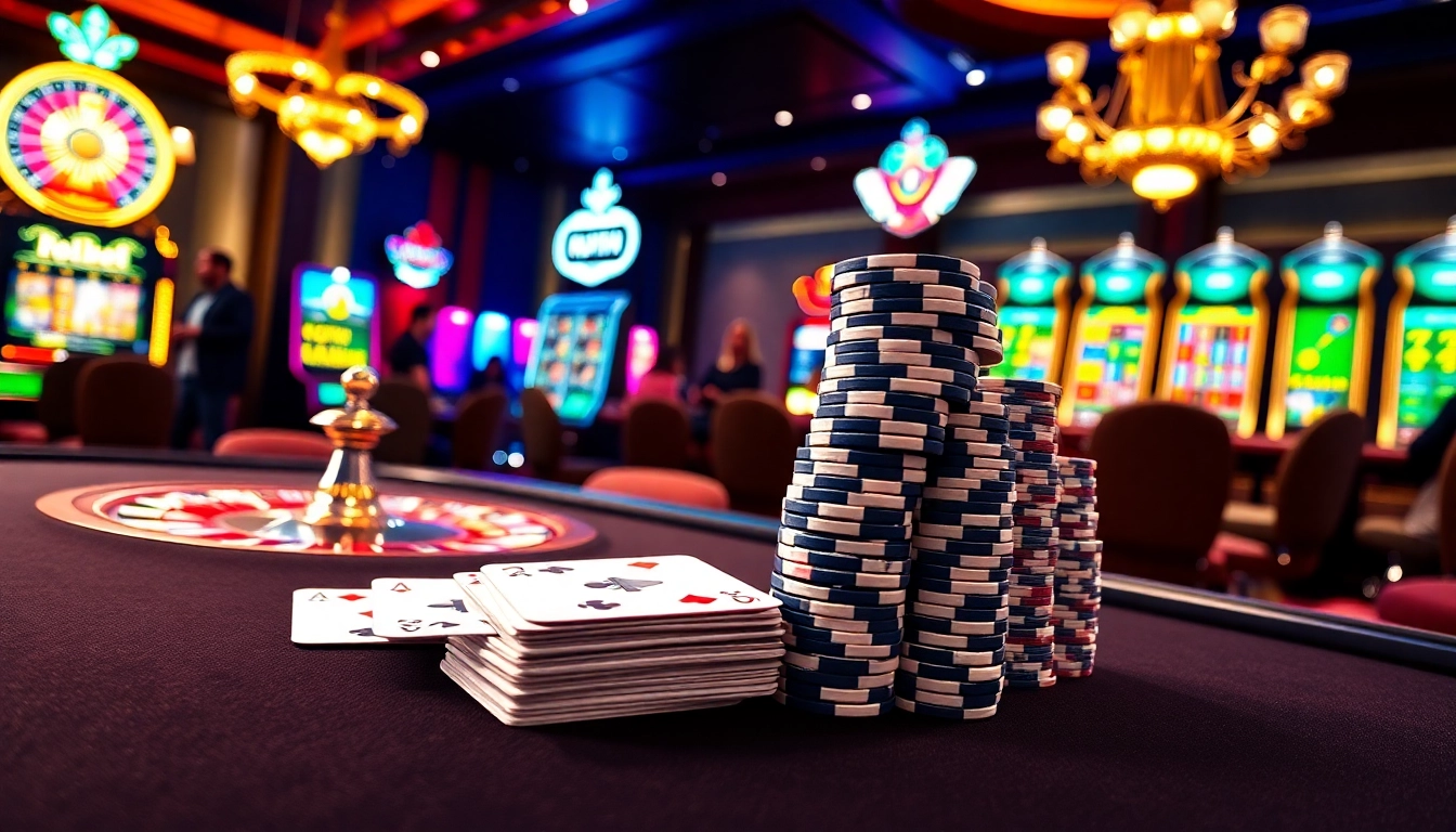 Players engaging with exciting games at rikvip casino, showcasing luxury and excitement.